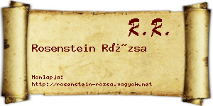 Rosenstein Rózsa névjegykártya