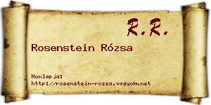 Rosenstein Rózsa névjegykártya