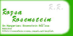 rozsa rosenstein business card